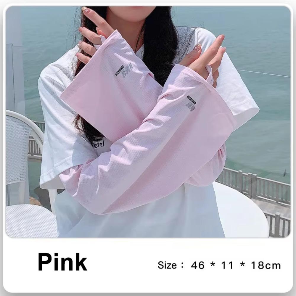

1 Pair Polyester Ice Sleeve Loose Fit Arm Sleeves Casual Arm Guard Cuff Outdoor Cycling Pink