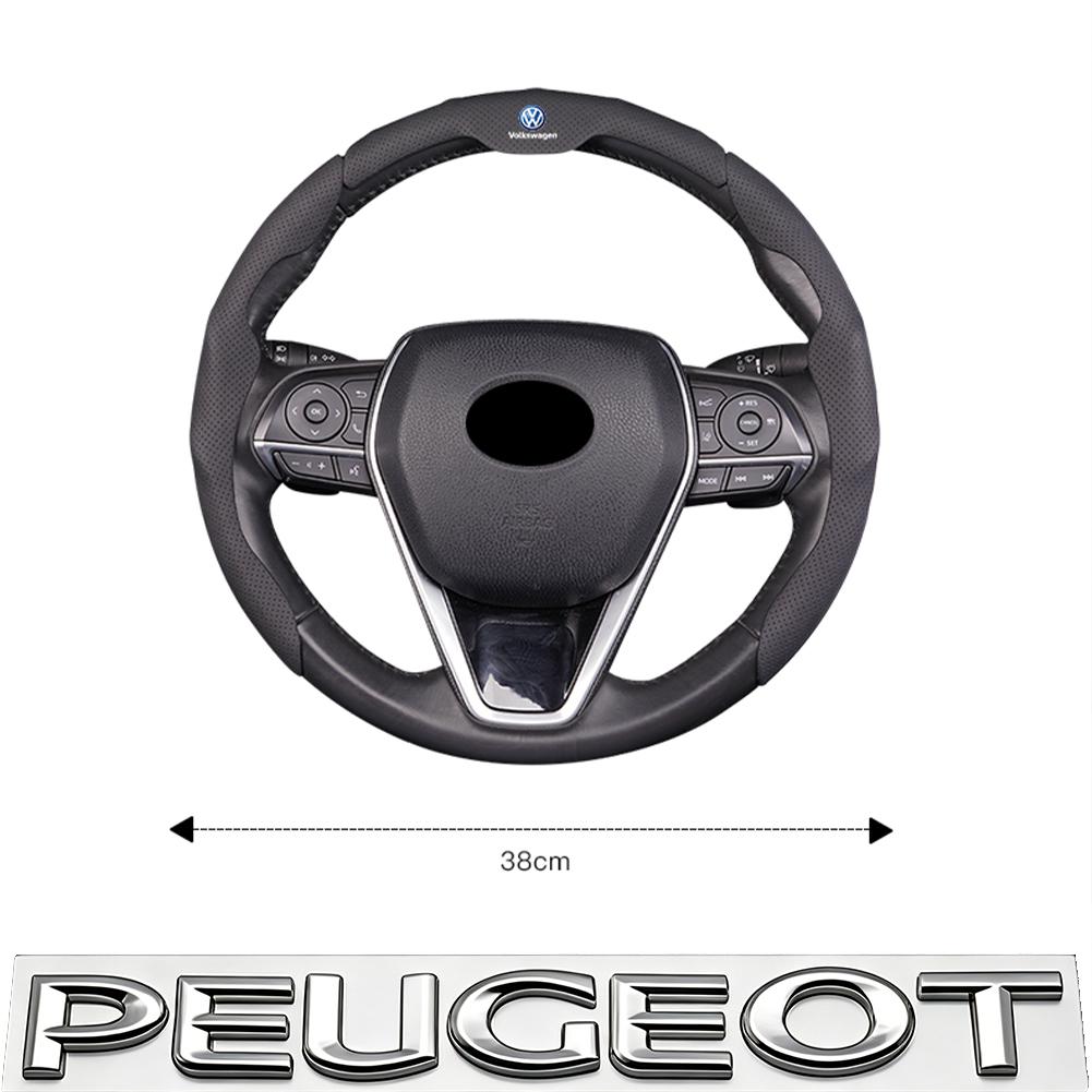 Lmn1 Car Steering Wheel Cover Breathable and Anti Slip Leather Handle Cover For VW Golf T‑Roc Tiguan Polo Passat T‑Cross Taigo ID.4