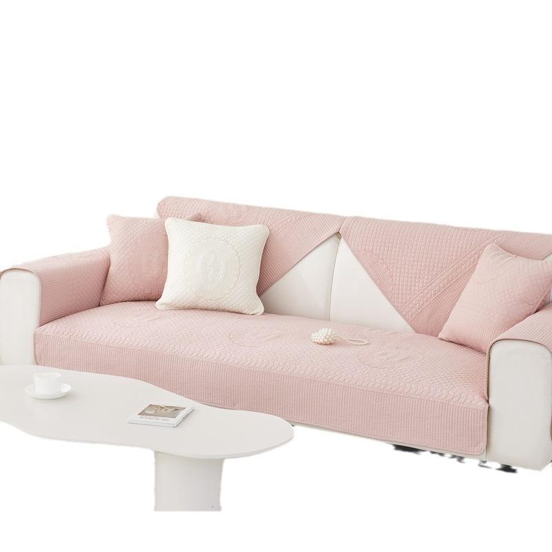 Pure Cotton Sofa Cushion, Universal In All Seasons, Retro French Sofa Cover, Non-Slip Full Cover, Sofa Towel, Cream Wind Seat Cushion.