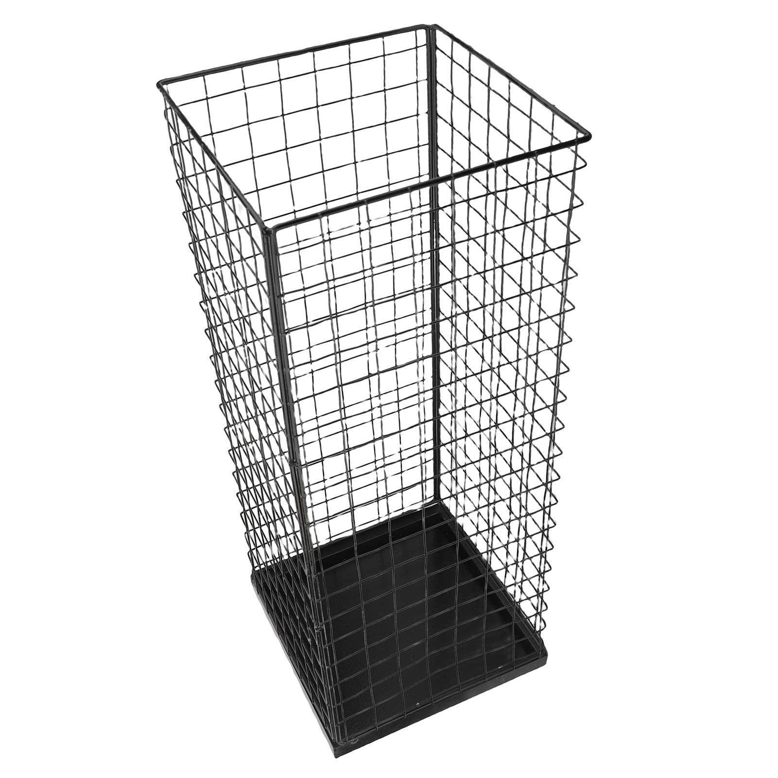 

Umbrella Holder Metal Entryway Storage Rack Indoor Entrance Walking Stick Stand with Bottom Drip Tray Black