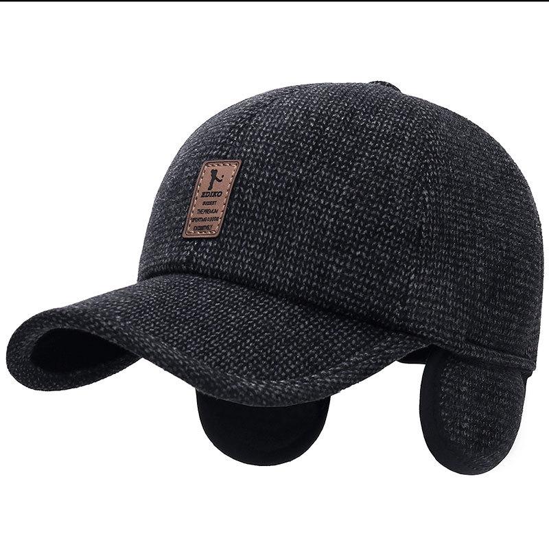 New Men Warm Thick Baseball Caps Male Autumn Winter Sport Visors Snapback Earflaps Dad Cap Hat For Men