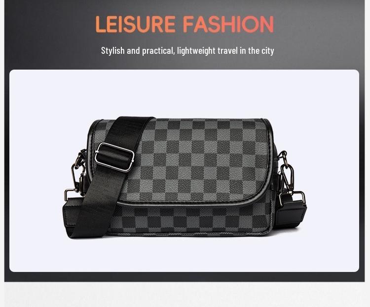 Trendy Plaid Men's Shoulder & Chest Crossbody Bag