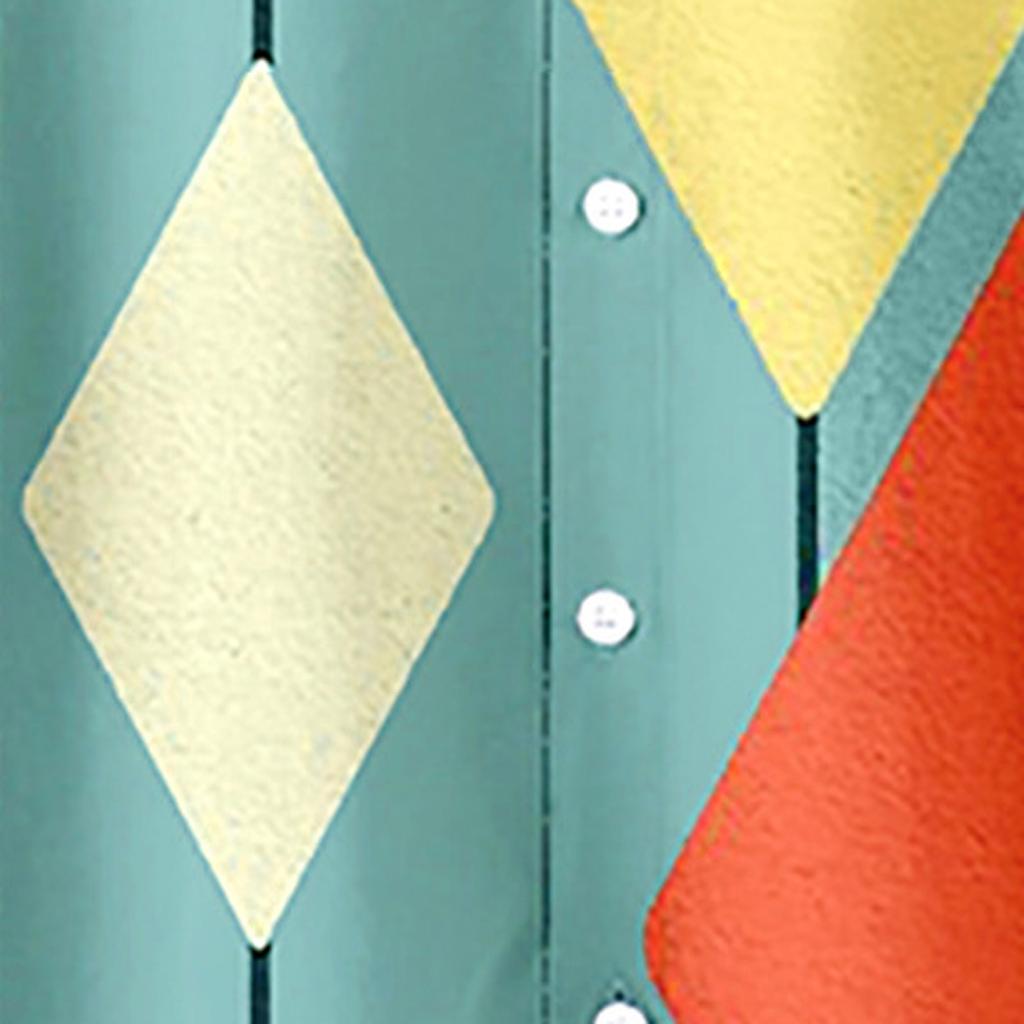 Men's Fashion Loose Top Creative Elements 3d Digital Print Short Sleeve Shirt