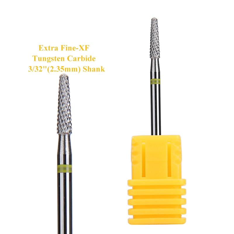 1PCS Tungsten Carbide Cone Nail Drill Bit 3/32" Rotary Burr Bits For Manicure Electric Drill Accessories Nail Milling Tool