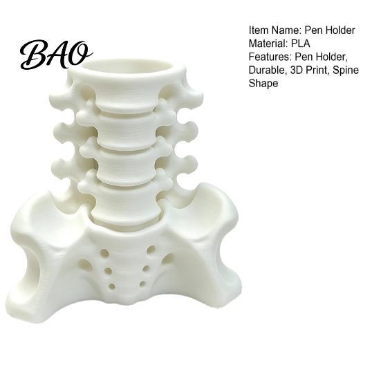 Realistic Pelvis Base Simulated Spine Pen Holder, Creative Skeleton Desktop Organizer, Durable Organizer PLA 3D Printed Anatomy Ornament for