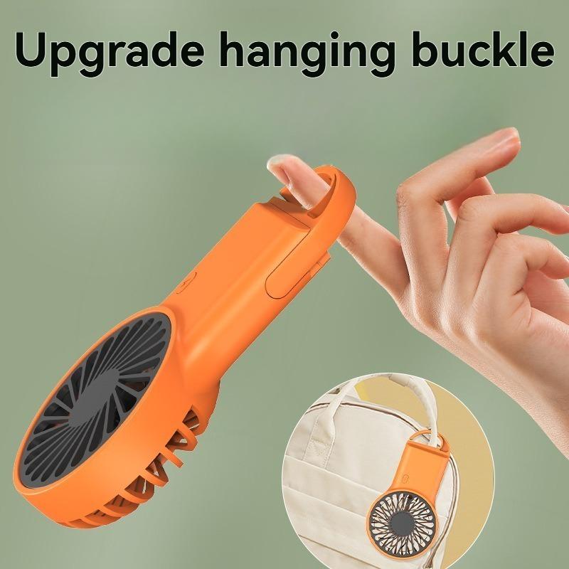 Foldable Handheld Desktop USB Rechargeable Mini Fan Cartoon Design with Hook for Mountaineering Outdoor Home Office Use