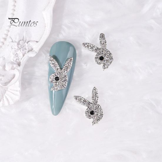 

10 шт., подвески для ногтей в виде кролика, блестящие стразы, инкрустация из искусственного кристалла, 3D орнамент, аксессуары для маникюра «сделай сам», ювелирные изделия для дизайна ногтей, чехол для телефона, украшение для ногтей