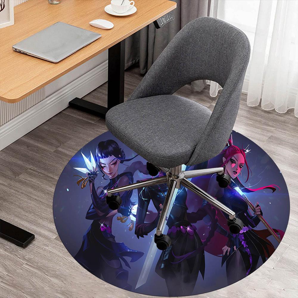 

1pc Swordsmaids Round Chair mat Area Rug - Non-Slip, Floor Mat for Office, Bedroom, and Indoor Decor -1002232 80cm by 80cm