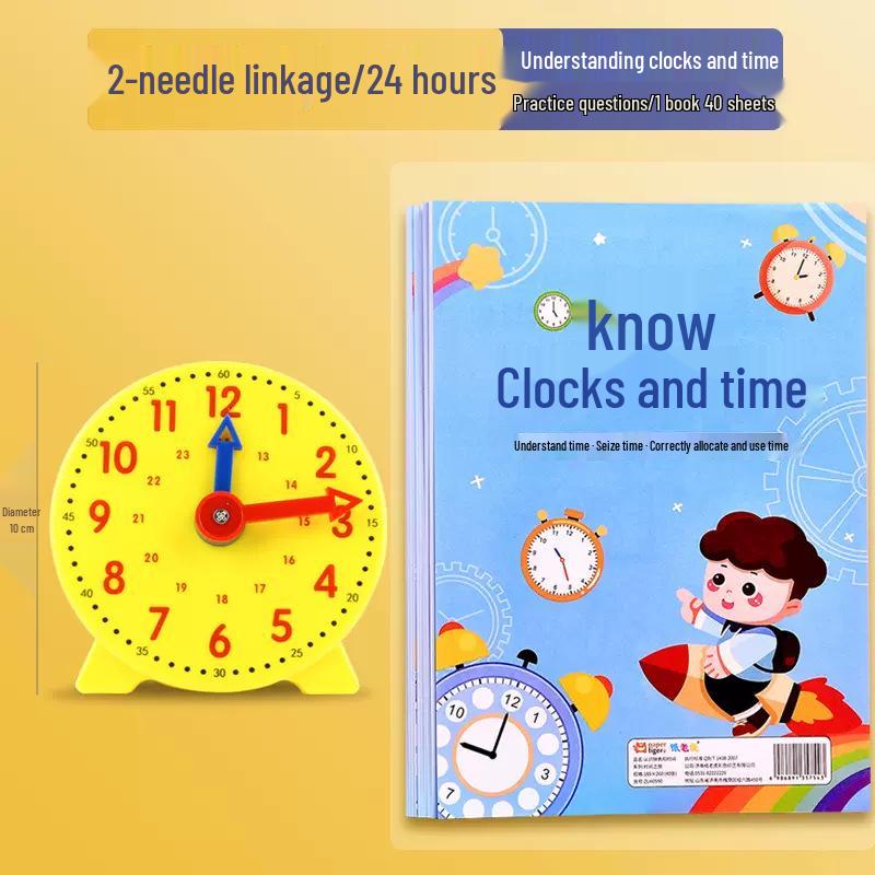 Montessori Math Clock for Kids: Time Recognition Teaching Aids for First Grade Learning