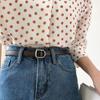 Fashion Vintage Casual Trouser Dress Belts Leather Belt No-hole Buckle Waistband Thin Waist Strap
