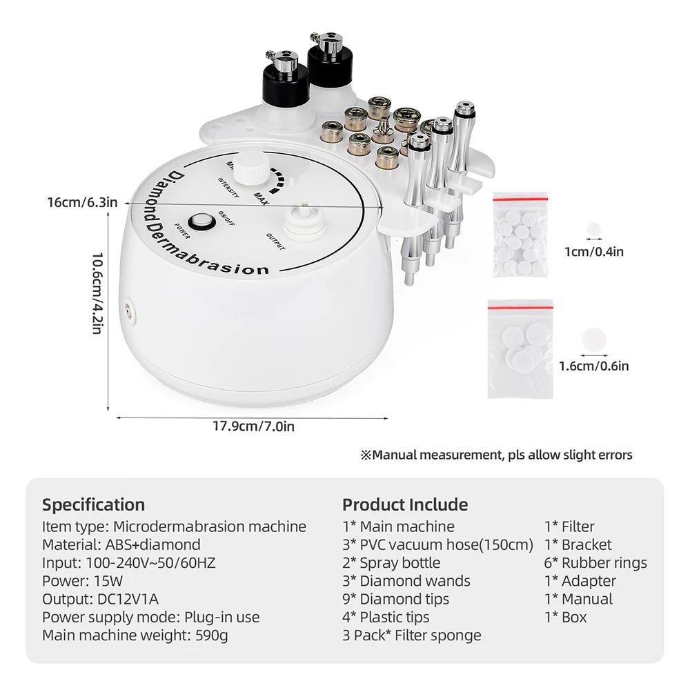 Macchina per microdermoabrasione al diamante Macchina per dermoabrasione Macchina per esfoliazione a spruzzo d'acqua Macchina per la bellezza Macchina per peeling del viso antirughe