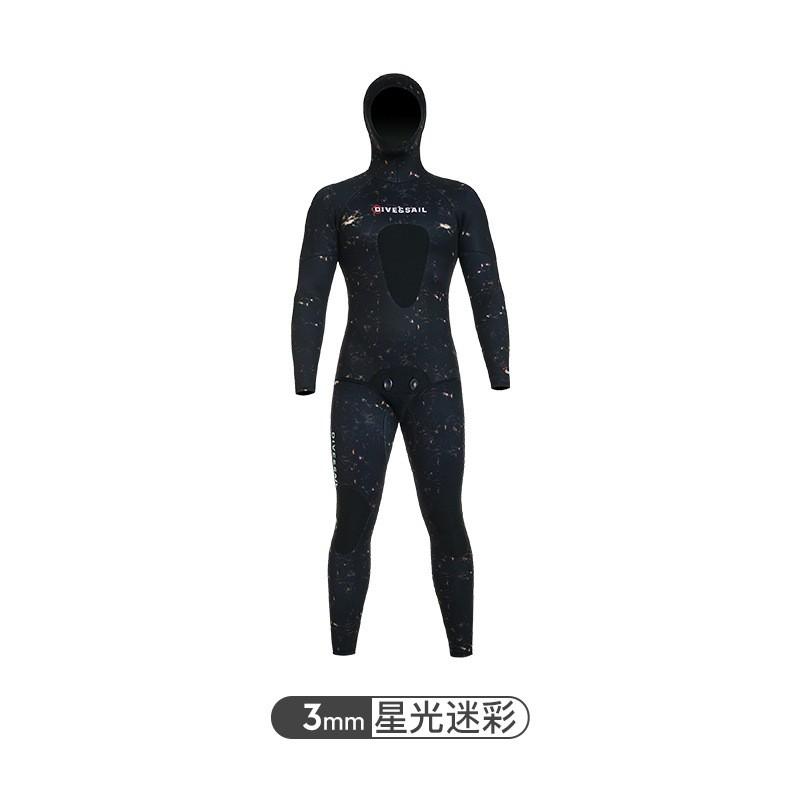 3mm 5mm 7mm Mens Neoprene Wetsuit Diving Snorkeling Spearfishing Surfing Warmth Protection Hooded Two-Piece