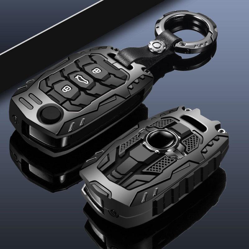 Funda de Piel para Llave de Coche Nueva de 3 Botones Protectora para Wuling Hongguang Baojun 630 730 560 310 Mando Plegable Llavero Accesorios