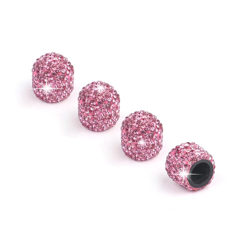 4pcs Diamond Crystal Car Tire Valve Caps Shining Dust-proof Wheel Valve Cover Vehicle Bling Valve Cap Car Styling Accessories