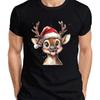 Christmas Reindeer Funny Tongue Cute Kids Cartoon Unisexs T Shirt Vintage Fashion Stretched Casual Top For Everyday Wear