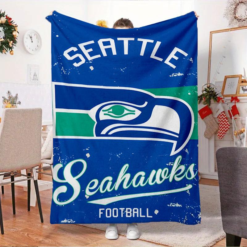 Seahawks Team Spirit Blanket Outdoor Flannel Blanket for Camping, Hiking, Garden Parties, Picnic Essentials,gift for Family and Friends
