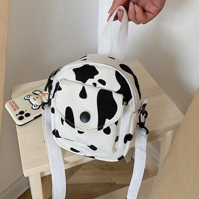 Nylon Cow Pattern Crossbody Bag Casual Korean Style Animal Pattern Shoulder Bag Solid Color Niche Design Small Phone Bag