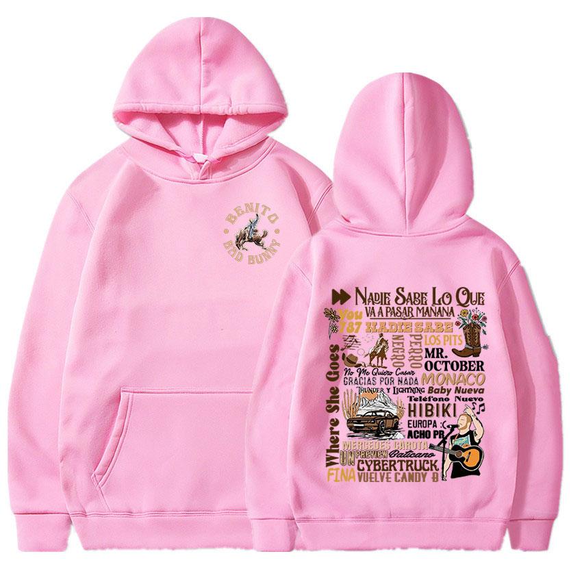 Bad Bunny Nadie Sabe Lo Que Va A Pasar Mãnana Music Album Hoodie Men's Fashion Hip Hop Sweatshirts Vintage Oversized Hoodies Y2K