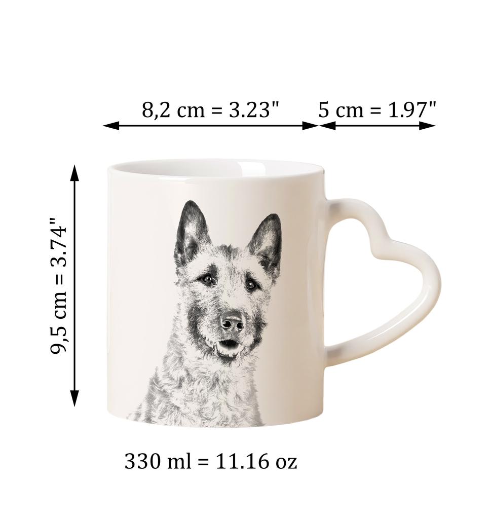 Laekenois Belgian Shepherd Dog - cup with a dog, adorable cup with a heart-shaped handle, universal gift from the Art-Dog brand