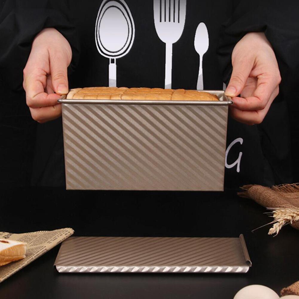 Bread Cover Rectangular Bread Loaf Pan with Cover Non-stick Rectangle Flat Toast Box Mold for ...