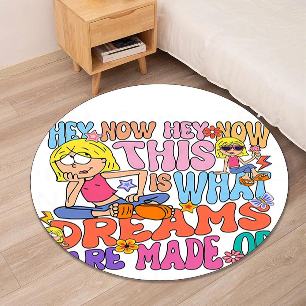 Lizzie McGuire Printed Round Rug Carpet Chair Rug Area Rug Entryway Doormats,for Office Chair Living Room Bedroom Kitchen Room.