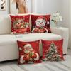 New Christmas Polyester Pillowcase - Holiday Decor for Living Room Sofa & Bedroom Cushion Cover