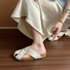 2025 summer new outer wear casual Muller slippers hollow bag head cool slippers comfortable round head wedge women's slippers
