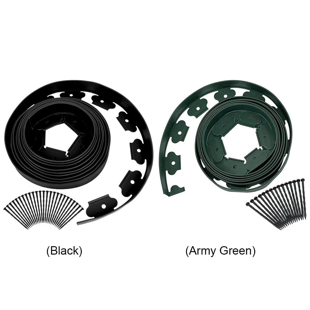 10M Garden Edging Borders with 30Pcs Stakes Flexible Lawn Edging Kit Landscape Edging Border Kit for Garden Flower Beds and Lawn