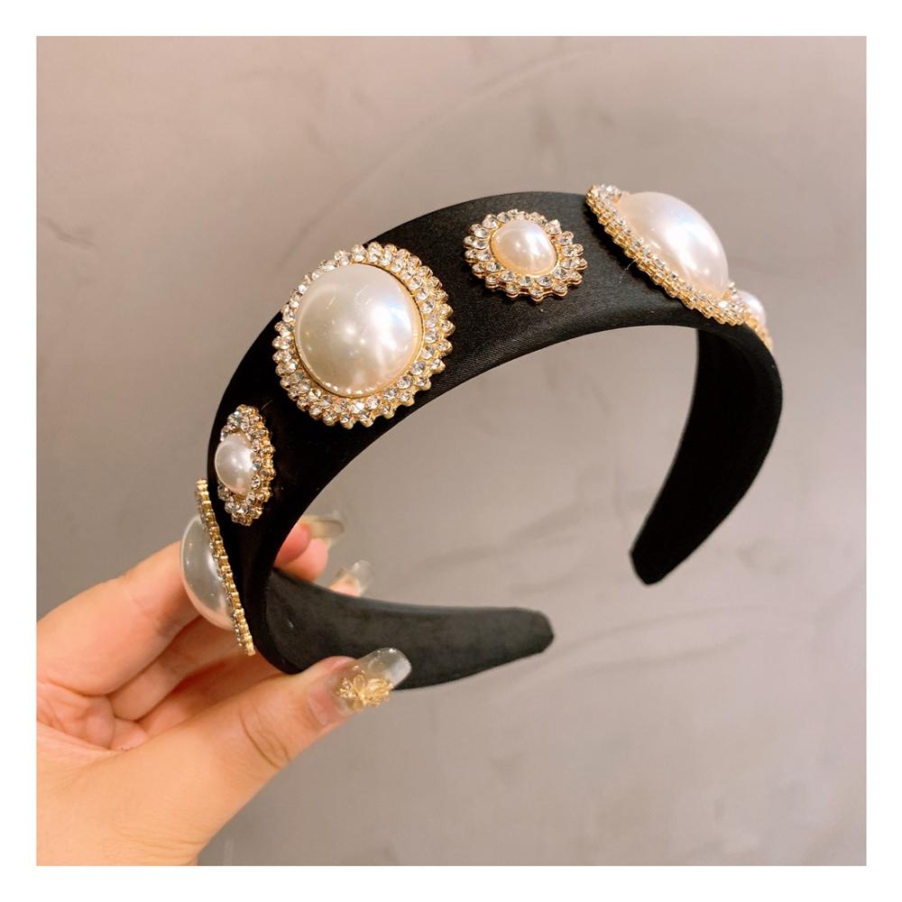 

Баркьок Большая Жемчужина Стразы Повязка на Голову Ободок для Женщин Девочек Аксессуары для Волос