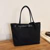 Canvas Simple Tote Bag Belt Buckle Niche Design Shoulder Bag Commuter Big Bag Computer Shoulder Underarm Bag