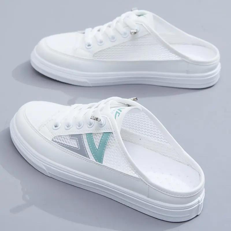 

WTEMPO женская дышащая уличная обувь с сеткой весна лето простые повседневные полутапочки на мягкой подошве Baotou на плоской подошве 40