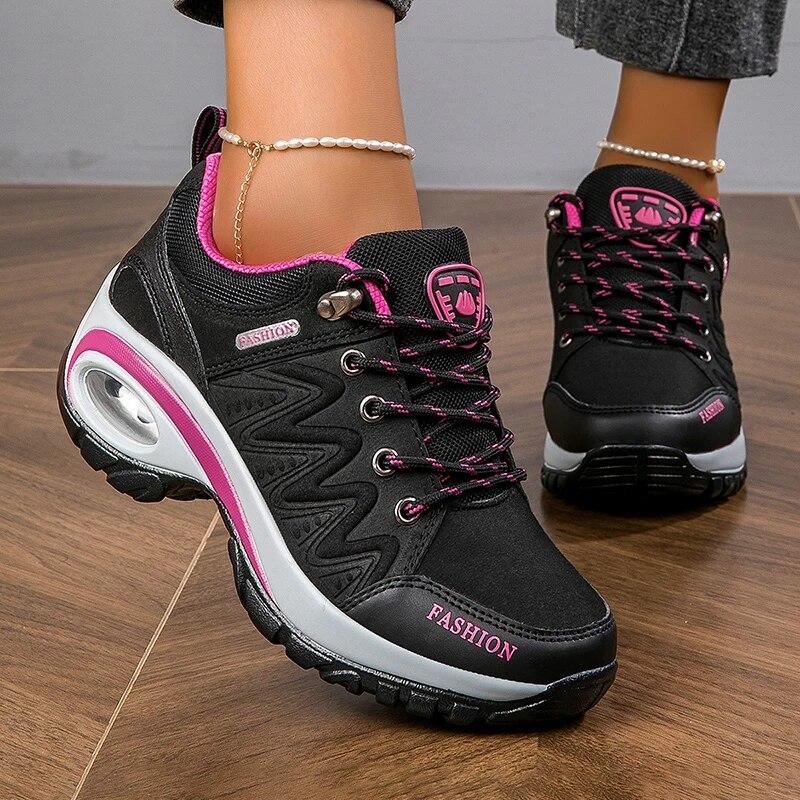 Women's Platform Sneakers Winter Comfortable Short Boots Waterproof Outdoor Sports Shoes Casual Leather Ankle Boots