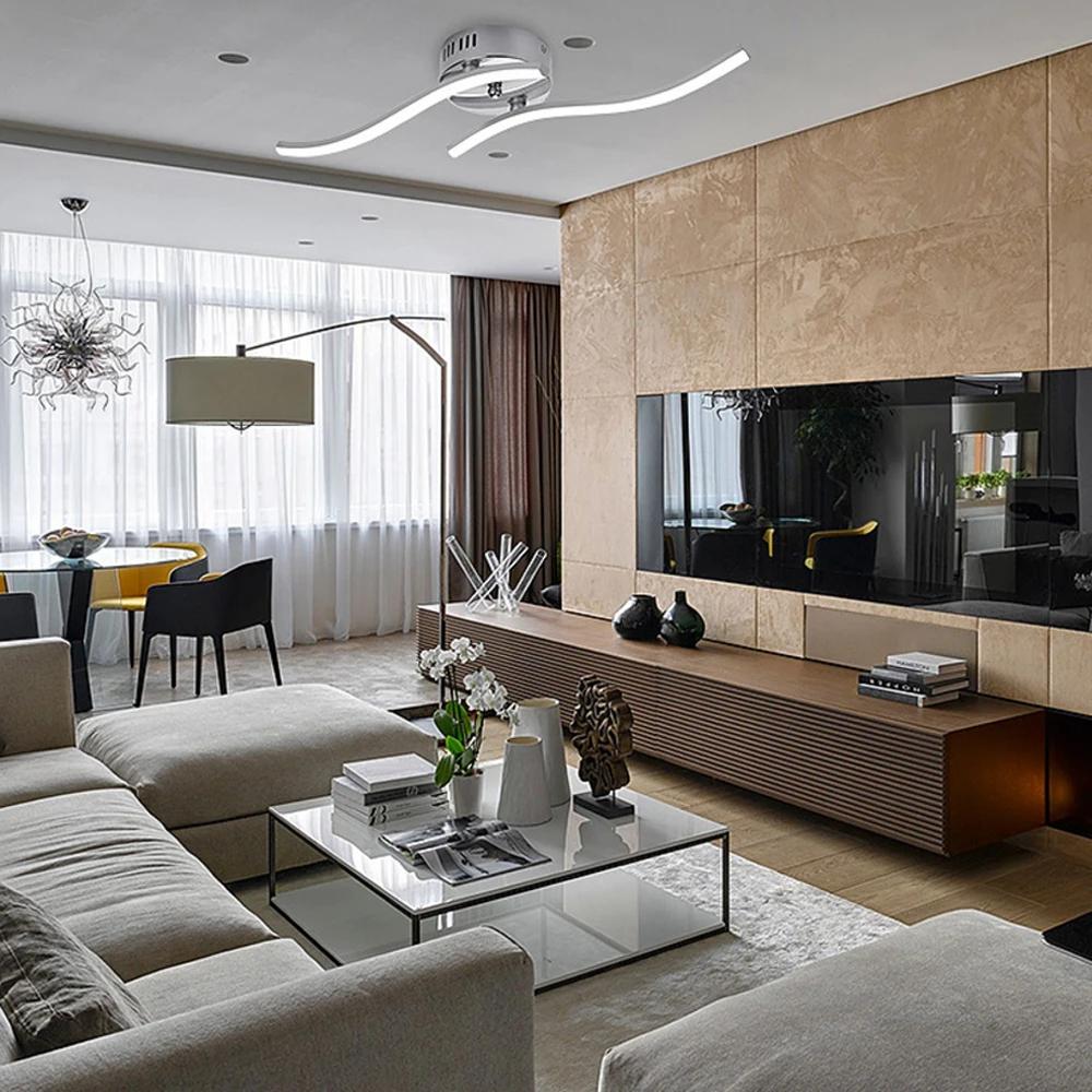 12W Modern LED Ceiling Lamp Wave Shape Ceiling Light for Bedroom Kitchen Living Room Decor