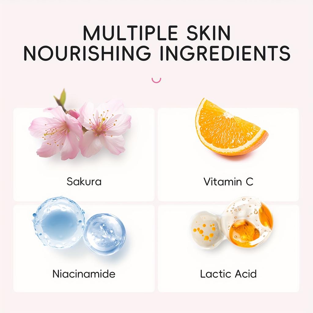 Sakura Cherry Blossom & Rice Bran Body Scrub - Gentle Exfoliating Physical Scrub with Vitamin C & Niacinamide Cherry Blossom Scrub