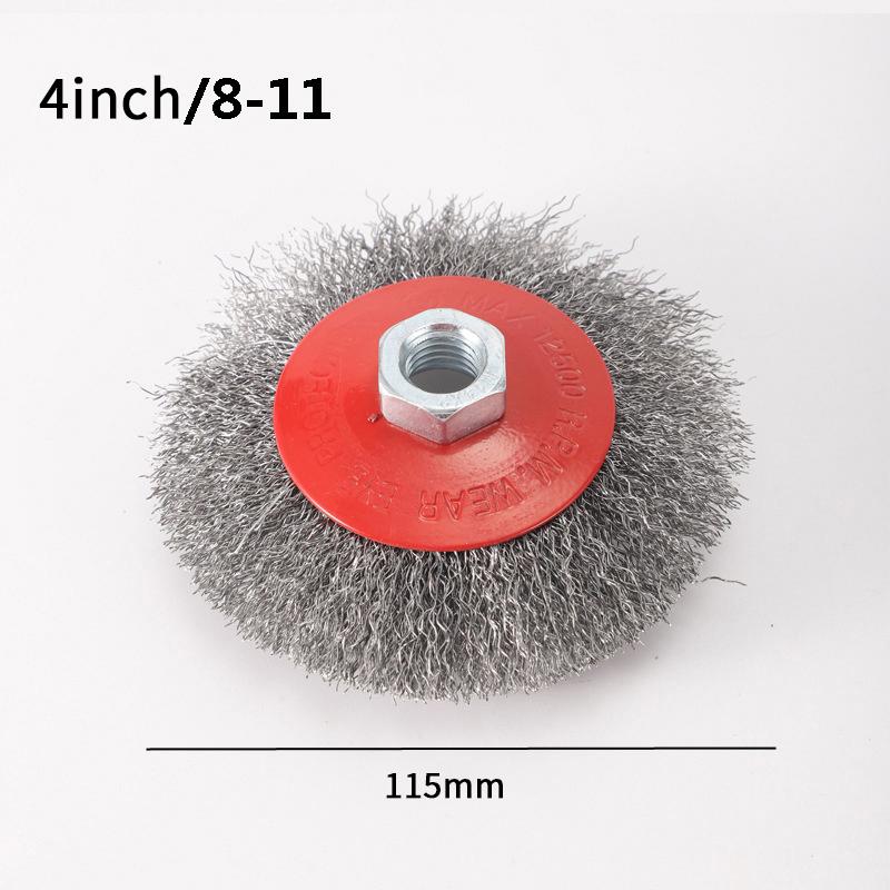 100/115/125mm Disc-shaped Steel Wire Wheel For Angle Grinder Bench Grinder Rust Removal Polishing Cleaning Paints