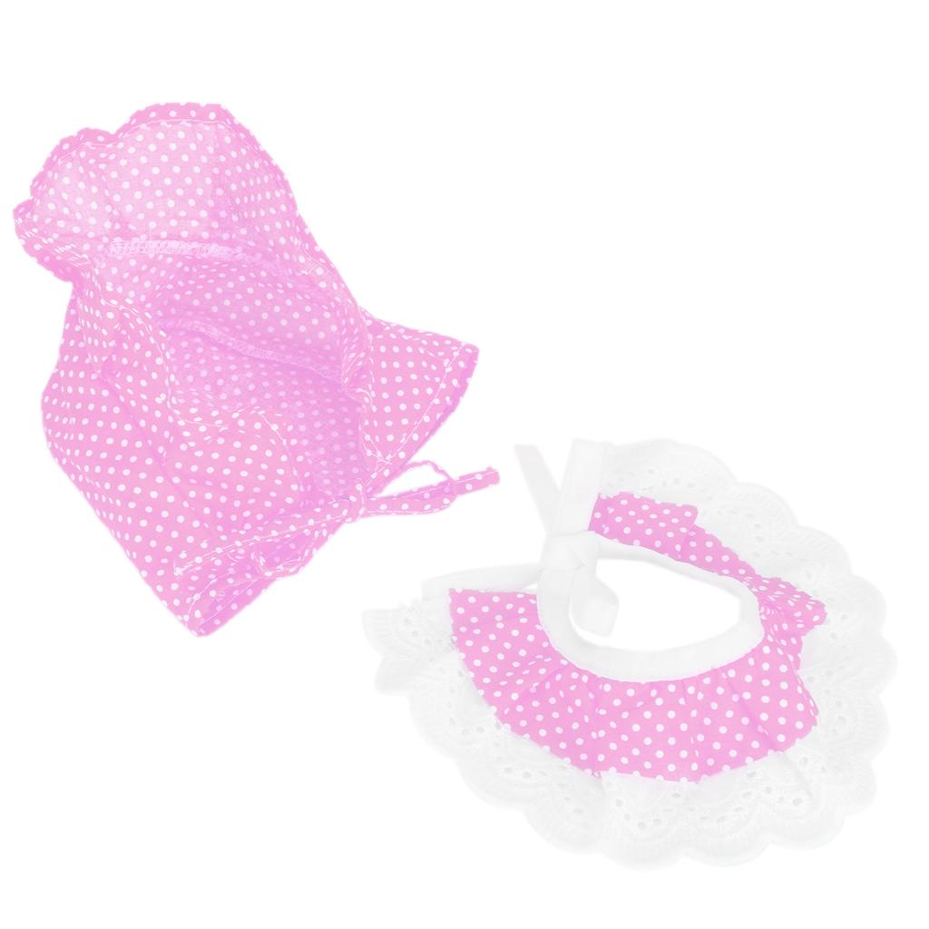 Pet Adorable Lace Bib Scarf Breathable Dot Hat Little Pig Pet Decoration Accessories