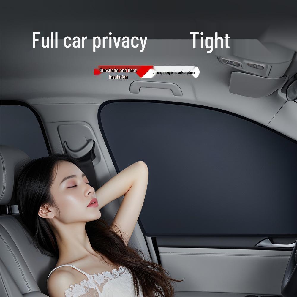 Magnetic Car Sun Shade - Full Blackout, Heat Insulation, Opaque Curtain