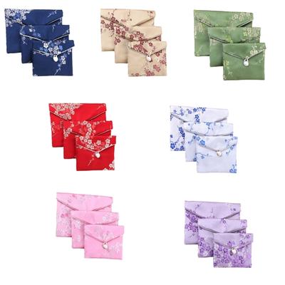 Elegant Brocade Antique Inspired Earring Holder Pouch Portable for Safe Jewelry Storage Daily Use