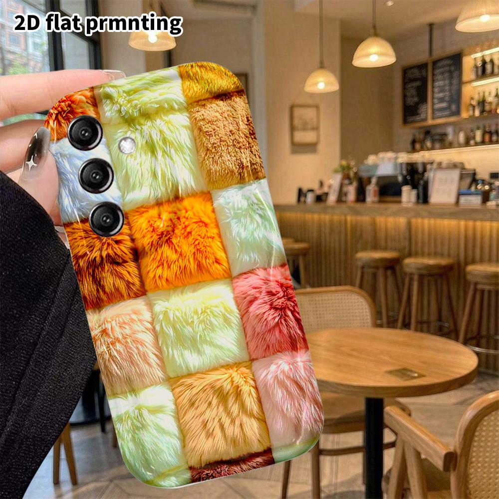 Telefonkasten: 2D flach, geeignet für Samsung Galaxy A34 A35 M05 M06 S20 S22 S21 FE Plus 5G Schutzhülle, aus langem Plüschstoff gefertigt, perfektes Weihnachten