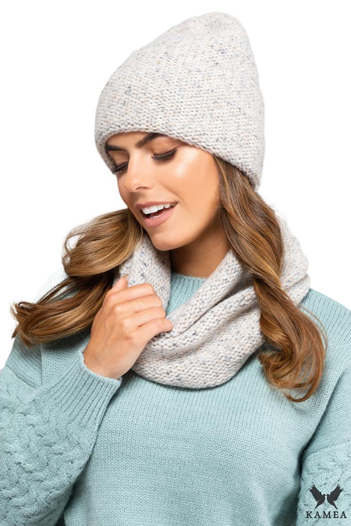 Badalona-Women' Set: Hat + Scarf, Cotton, Beige