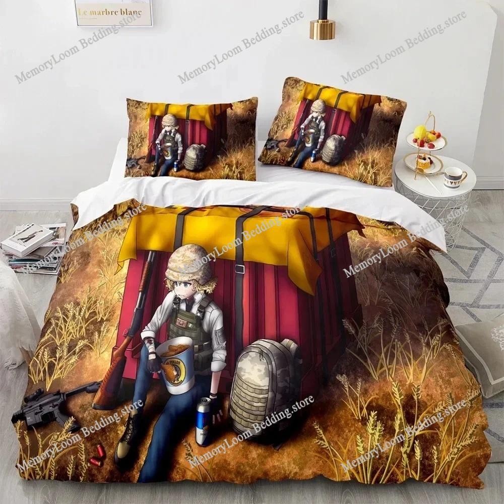 3D Print PUBG Game BATTLEGROUNDS Bedding Set Duvet Cover Bed Set Quilt Cover Pillowcase Comforter King Queen Size Boys Adult