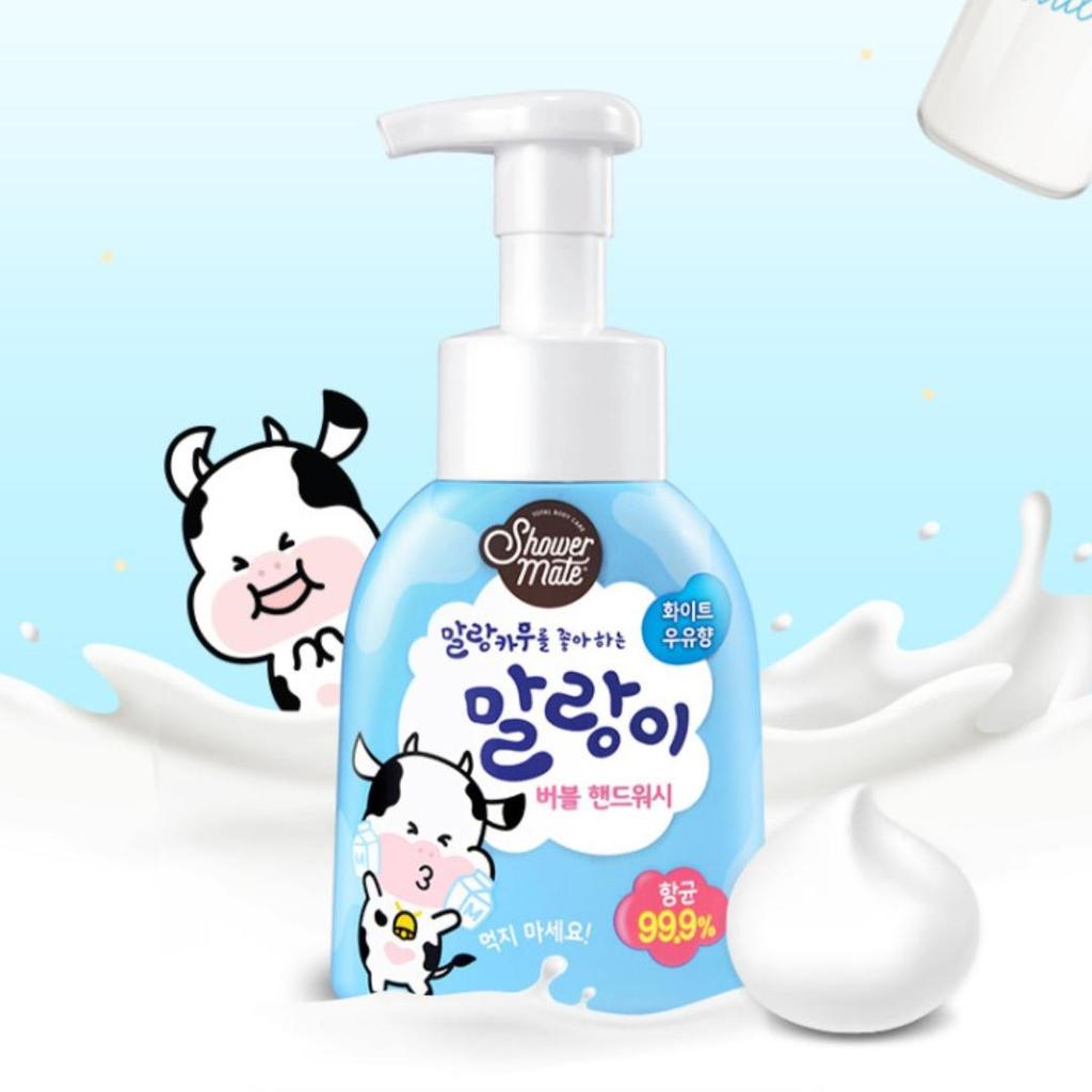 [Shower Mate] Malang Cow Pure Bubble Hand Wash White Milk / Strawberry Milk (1Unit - 300ml)