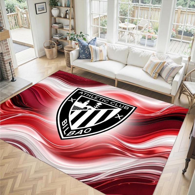 Athletic Bilbao Football Design Crystal Velvet Carpet Cozy Non?Slip Printed Rug For Bedroom Living Room Entrance