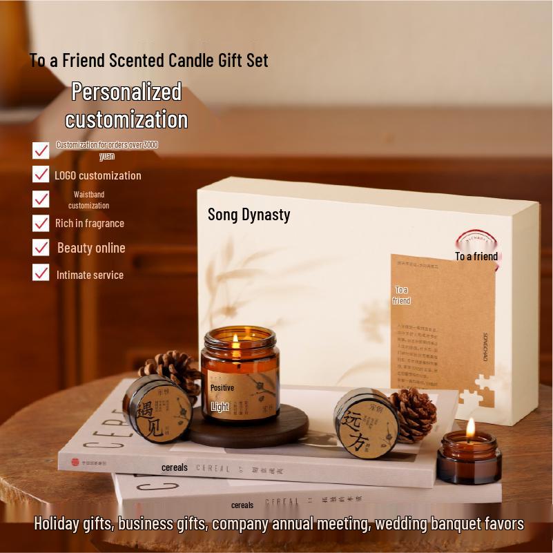 Song Dynasty Scented Candle Gift Box - Long-Lasting Indoor Souvenir for Qixi or Birthdays