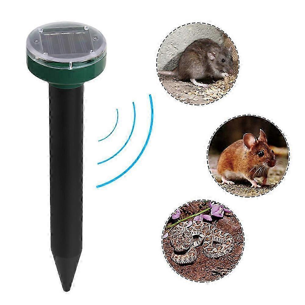 Solar Mole Repellent, Groundhog Repeller Ultrasonic & Solar Powered Animal Repellent for Lawn Garden & Yard Home
