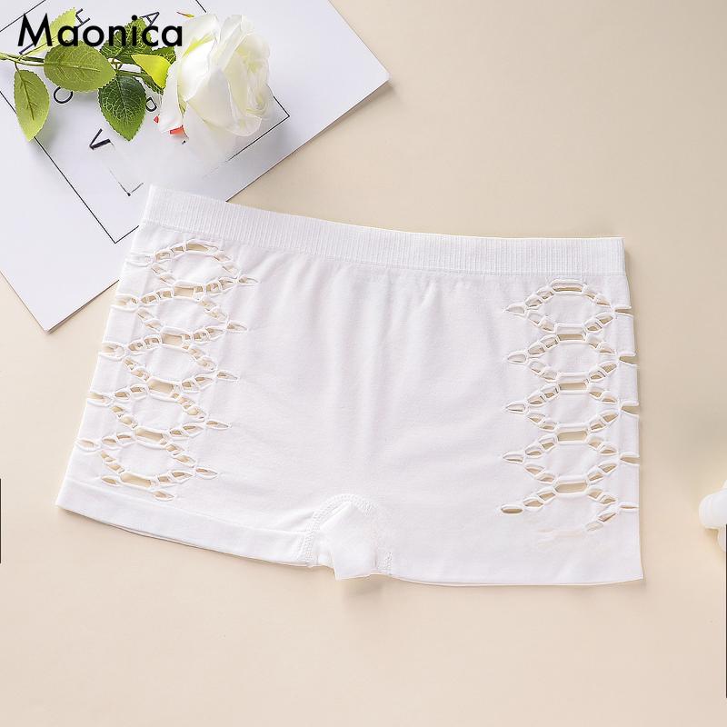 

Женские сексуальные трусы-боксеры с полыми краями, женское дышащее нижнее белье, защитные трусы M-XL XL белый