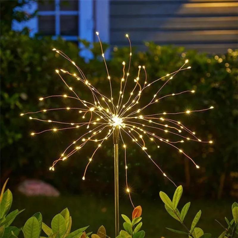 2PCS Led Solar Firework Lights Outdoor DIY String Lights Festival Landscape Garden Decoration Waterproof Lawn Light 1 / 2 PCS