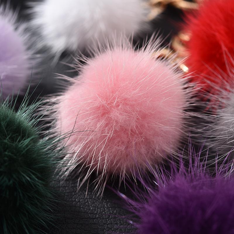 Mink Fur Love Keychain Elegant Fur Small Pendant Fur Ball Alloy Love Keychain