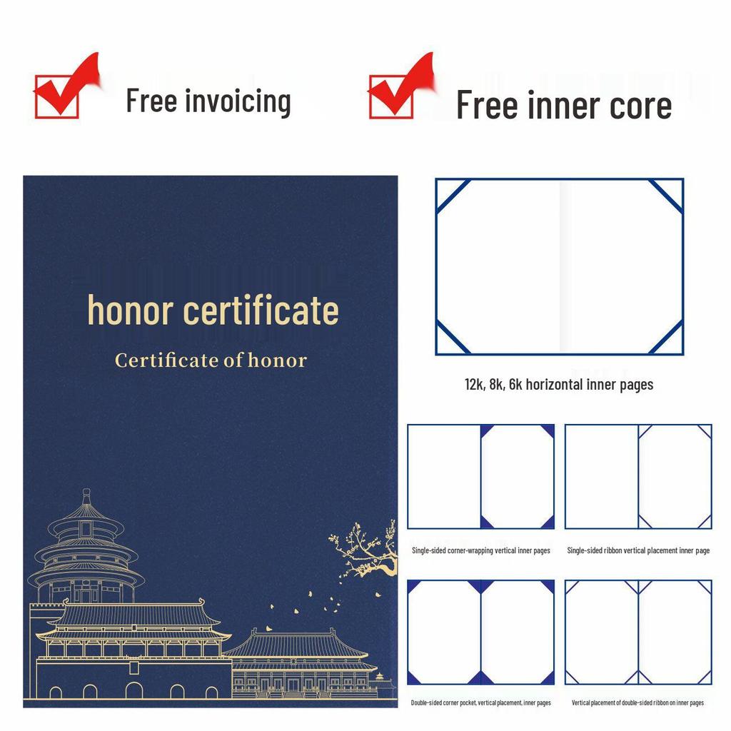 Year of the Horse A4 Honor Certificate with Hot Stamping for Outstanding Employee