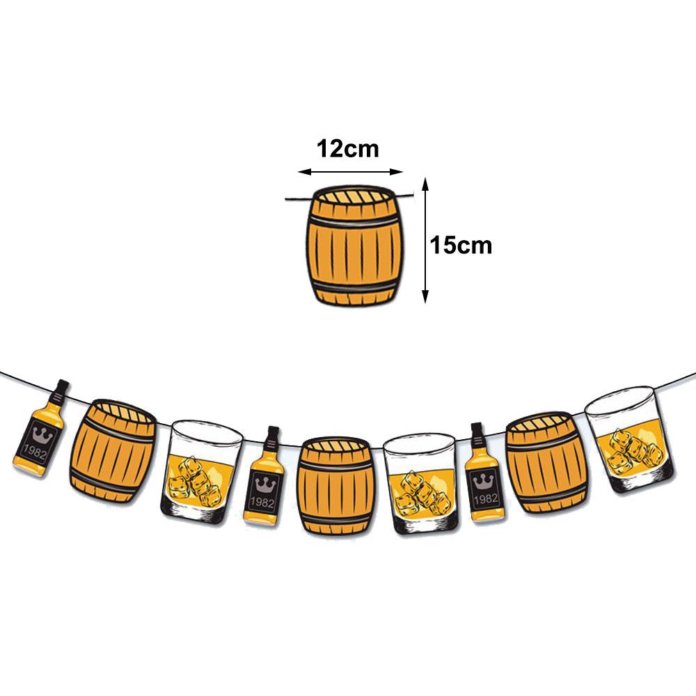 Whiskey Party Decor Whiskey Beer Bottle Glass Cup Balloon Banner Whiskey Honeycomb Table Decor Men Women Birthday Party Supplies